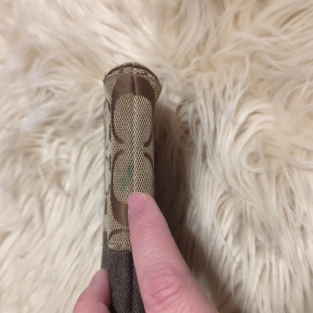 Coach khaki/mahogany double zip wallet - Picture 6 of 10